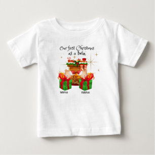 Nosso primeiro Natal como uma camiseta gêmea de be