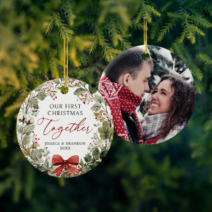 Nosso Primeiro Natal Juntos Enfeite de Foto