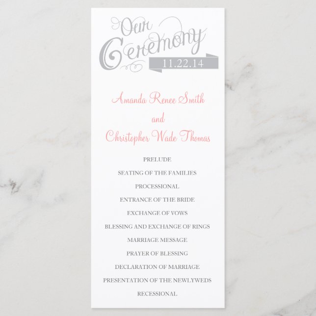 Nosso Programa de Casamento da História do Amor (Frente)