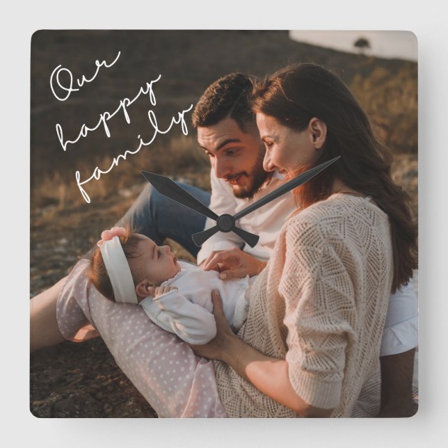 Nosso Relógio de Fotos da Família Feliz (Frente)