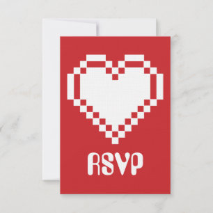 Nossos Corações de 8 Bits na Placa RSVP de Cerej
