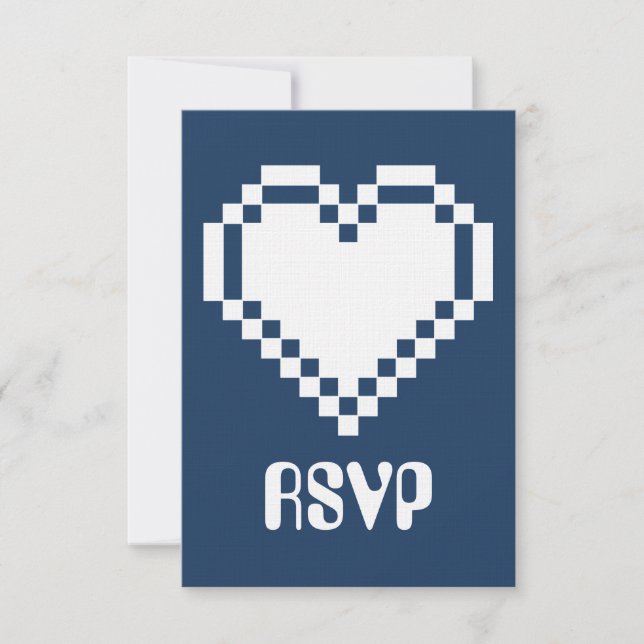 Nossos corações de 8 bits na placa RSVP do Marinho (Frente)