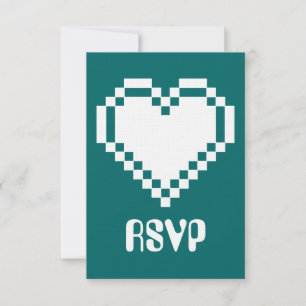 Nossos Corações de 8 Bits na Placa RSVP Teal