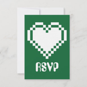 Nossos corações de 8 bits na placa RSVP Verde