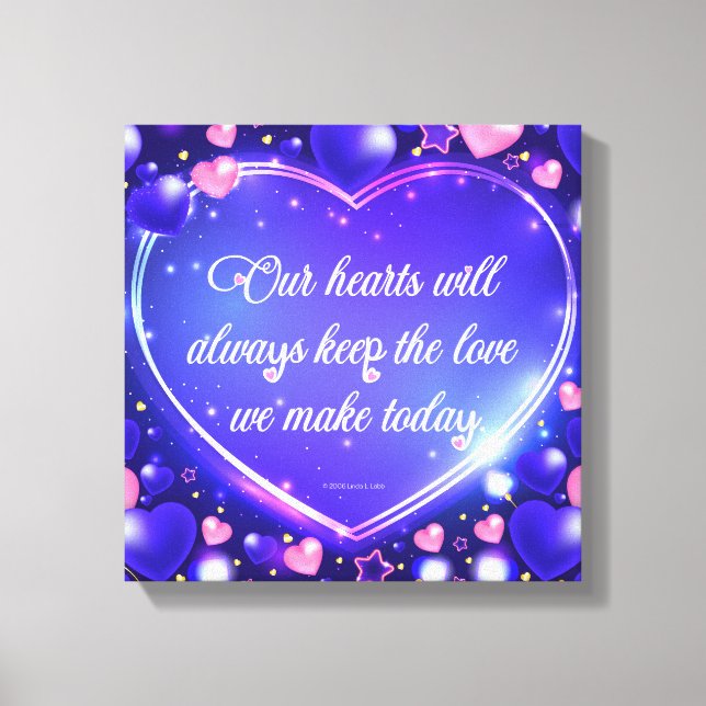 Nossos corações mantêm a canvas do amor (Frente)