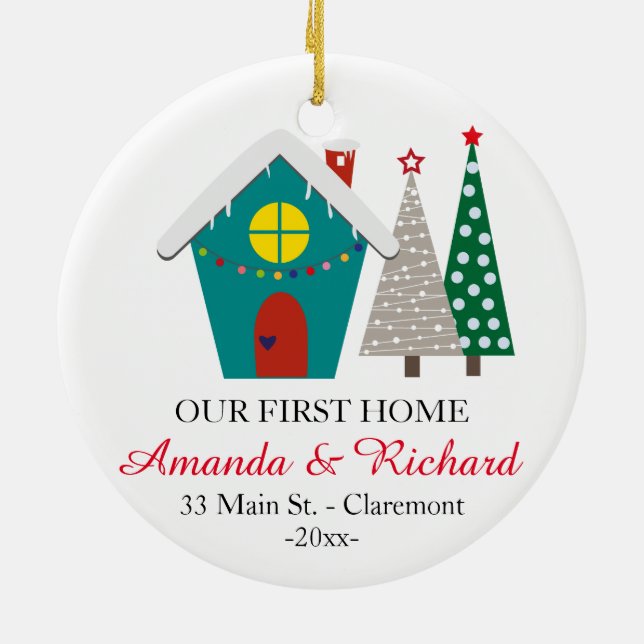 Nossos primeiros enfeites de natal home - casa (Traseira)