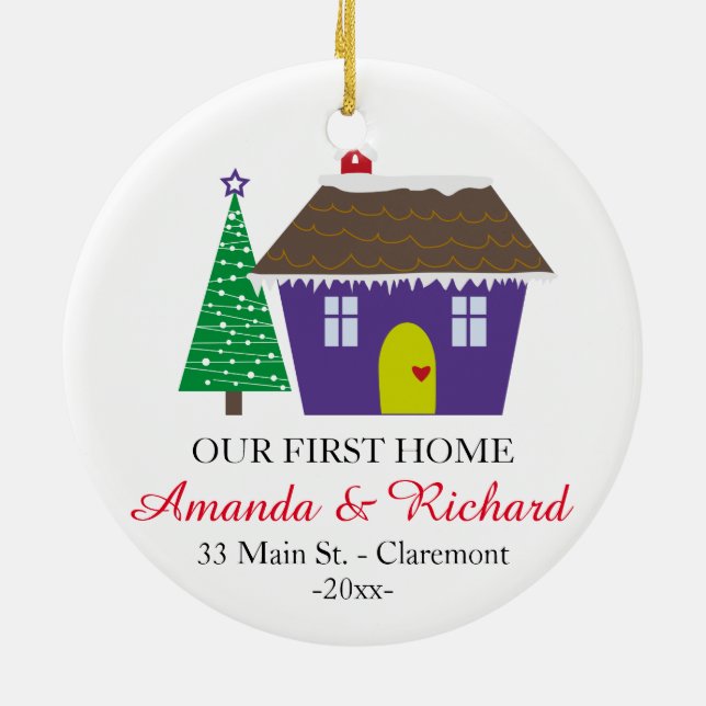 Nossos primeiros enfeites de natal home - casa (Traseira)