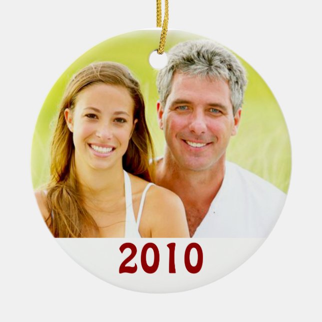 Nossos Primeiros Ornamentos de Fotos de Natal (Frente)