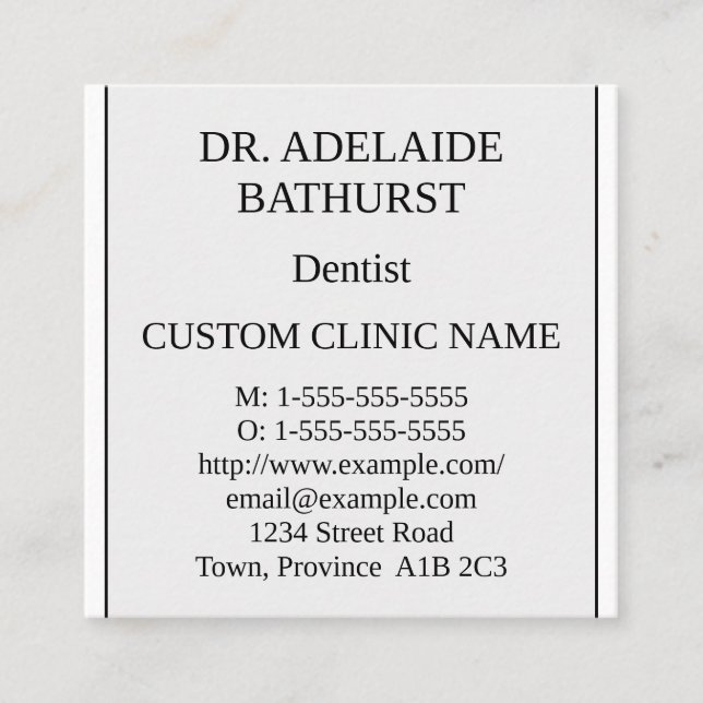 Nostalgia, Cartão de visita tradicional (Frente)