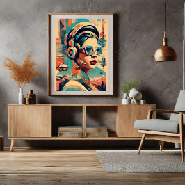 Nostalgia Twist Futurism Mulher Poster