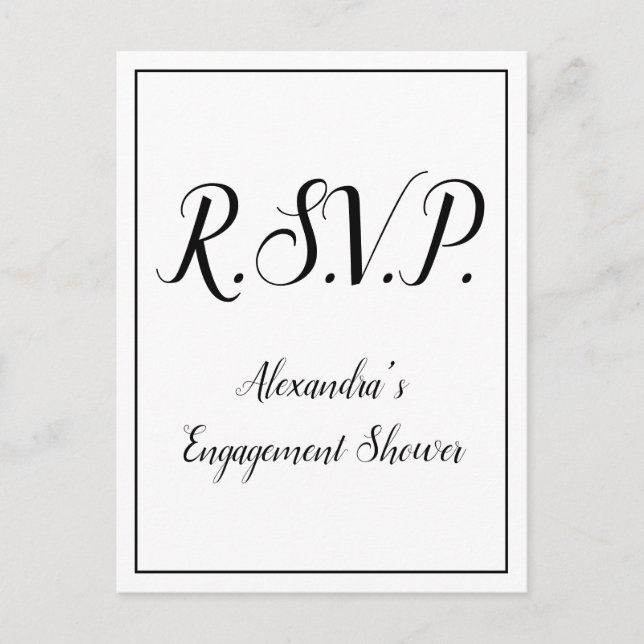 Nostálgico "R.S.V.P." Cartão Postal (Frente)