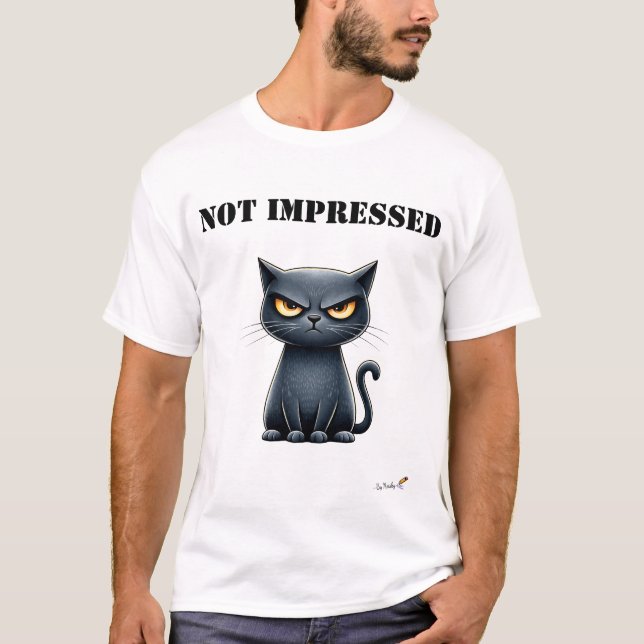 Not Impressed Funny Grumpy Cat T-Shirt (Frente)