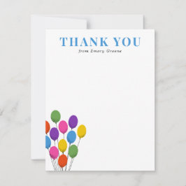 Nota de Agradecimento de Aniversário de Balões Bri