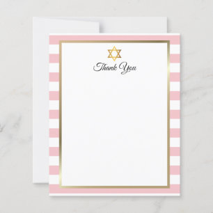 Nota de Agradecimento de Bat Mitzvah com Listras R
