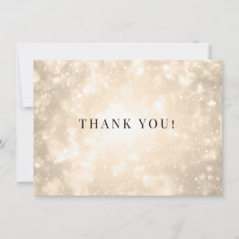 Nota de Agradecimento de Casamento Bokeh Champagne