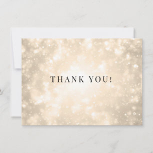 Nota de Agradecimento de Casamento Bokeh Champagne