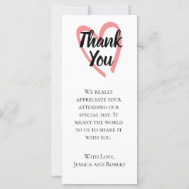 Nota de agradecimento de casamento com desenho de 