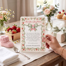 Nota de agradecimento de chá de bebê Berry Sweet