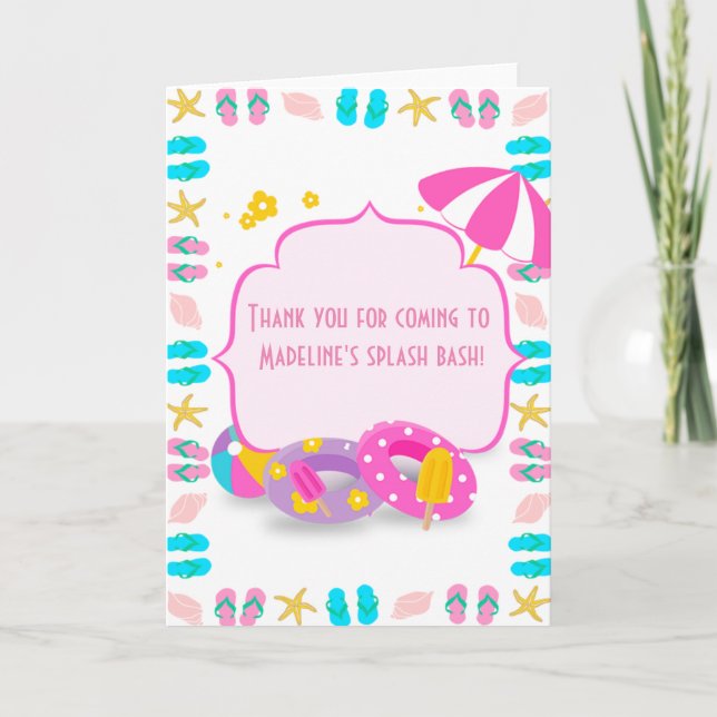 Nota de agradecimento de festa de aniversário de c (Frente)