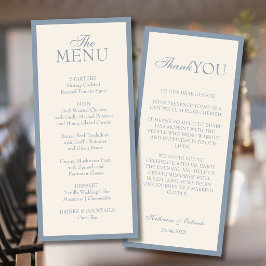 Nota de agradecimento de menu de casamento minimal