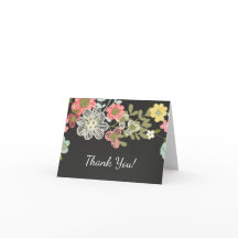 Nota de agradecimento floral de lousa popular