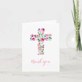 nota de agradecimento floral religioso, cartão dob