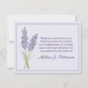Nota de Agradecimento Funeral Lavanda Flor de Lava