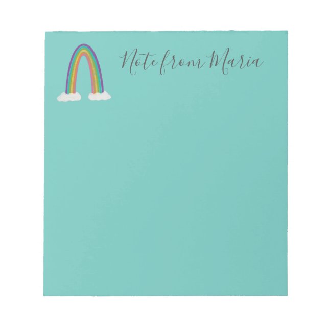 Nota de - Bloco de Notas Azul Verde Personalizado (Frente)