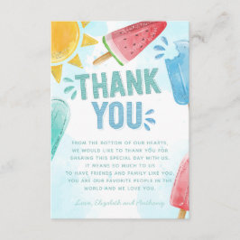Nota de Cartões de agradecimentos de picolé