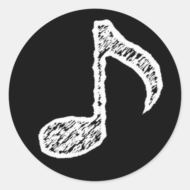 Nota de Música - Adesivo Branco (Frente)