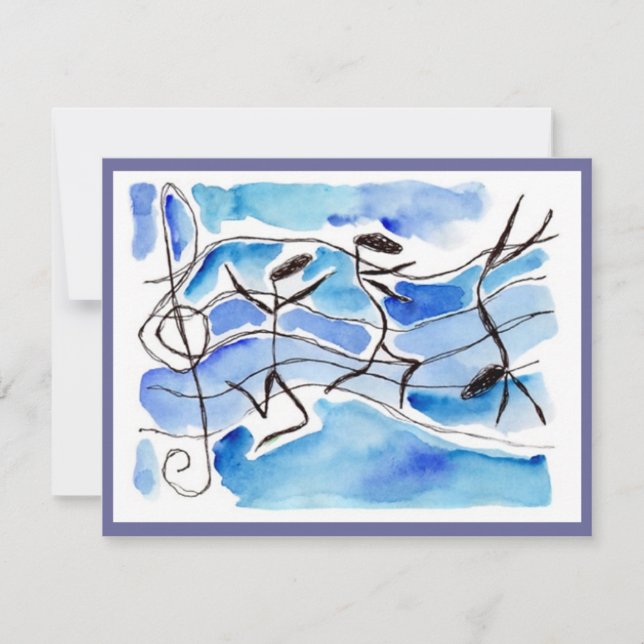 Nota De Música Dancers Considerando Ou Convite de  (Frente)