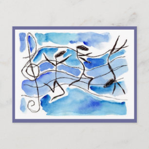 Nota De Música Dancers Considerando Ou Convite de 