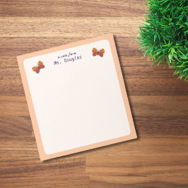 Nota Do Bloco De Notas Da Borboleta Do Professor