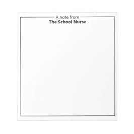 Nota do Bloco de Notas da Enfermeira da Escola