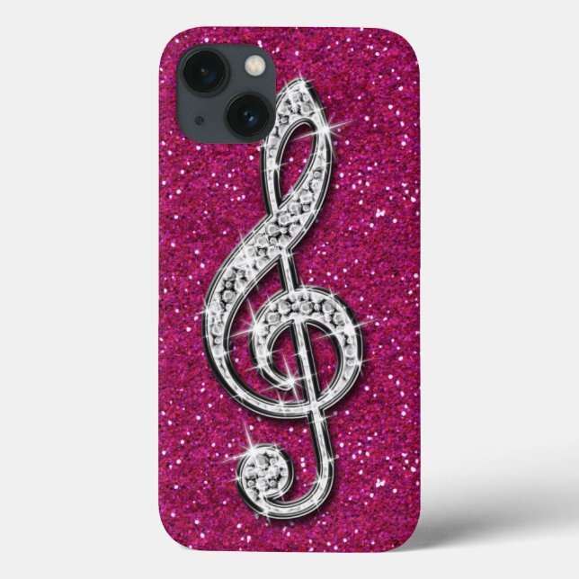 Nota Musical Diamante Espelhado Glitzy Impresso (Verso)