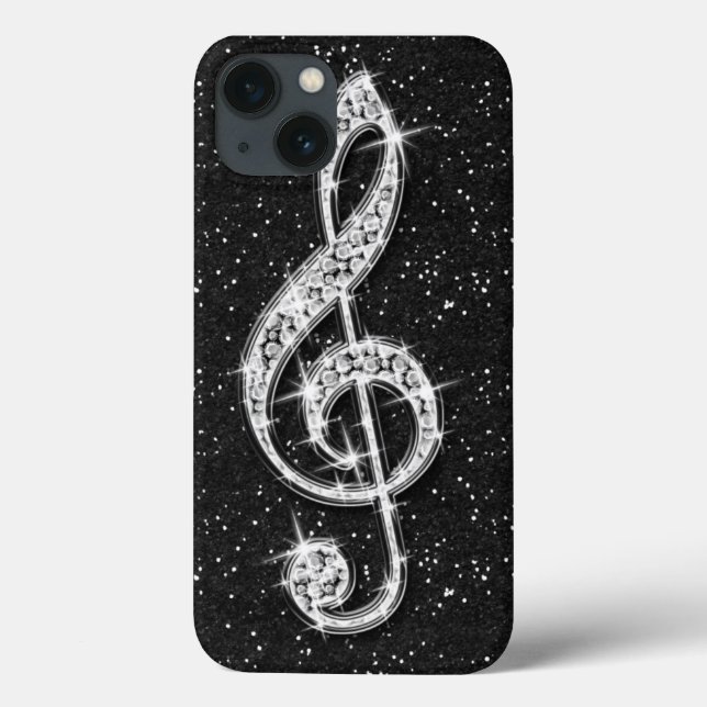 Nota Musical Diamante Espelhado Glitzy Impresso (Verso)