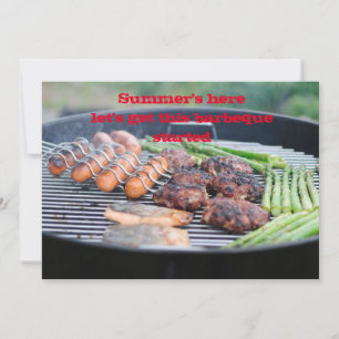 Nota Plana Cartão-Barbeque Convite
