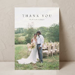 Nota W de Cartões de agradecimentos de Casamento d<br><div class="desc">Retrato simples e moderno cartões de agradecimentos de casamento com nota.</div>