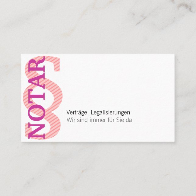 Notário cartão de presentação (Verso)