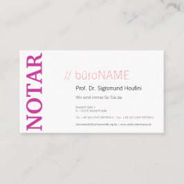 Notário cartão de presentação