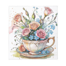 Bloco de anotações floral