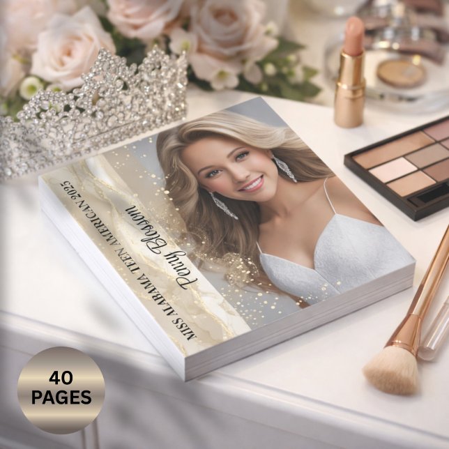 Notas Bloco de Autógrafos do Concurso Areia Brilhante Bl (Greet your fans with the ultimate pageant gift from a titleholder - signed custom autograph pages)