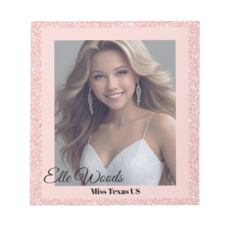 Notas Bloco de Autógrafos Rose Pink Glitz