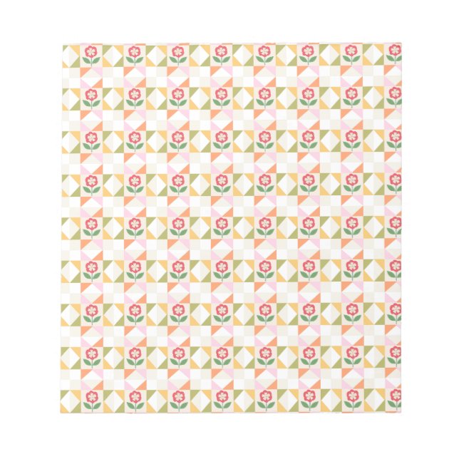 Notas Bloco de colcha de flor vermelha pequena (Frente)