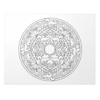 Notas Bloco de Livro de Colorir Mandala de Esquilos