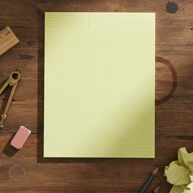 Notas Bloco de Papel Milimetrado de Engenharia Amarelo ( (Aesthetic yellow engineering graph paper pad - Yellow grid paper for journaling)