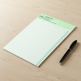Notas Bloco de papel milimetrado de Engenharia Verde com