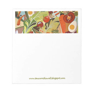 Notas bloco de papel para salada