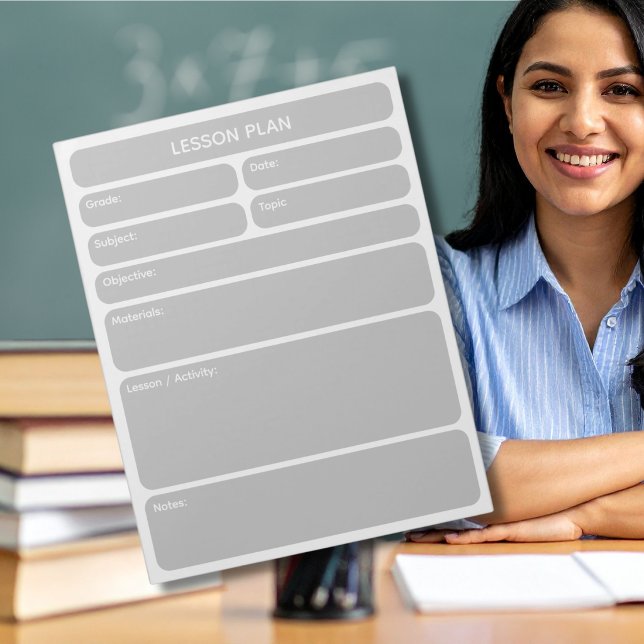 Notas Bloco de Planejamento de Aula Cinza (Criador carregado)