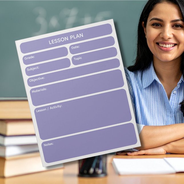 Notas Bloco de Planejamento de Aula Roxo (Criador carregado)
